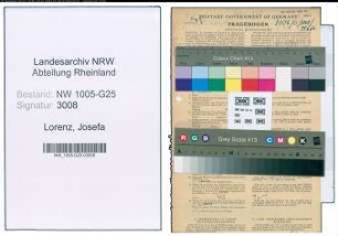 Entnazifizierung Josefa Lorenz , geb. 21.02.1898 (Haendlerin)