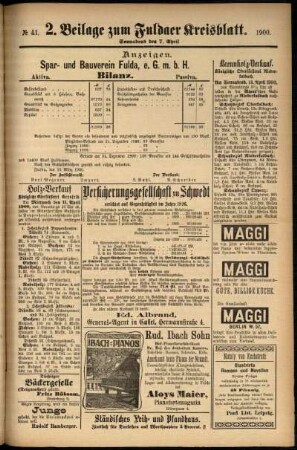 Dritte Ausgabe vom Samstag, den 07. April 1900.