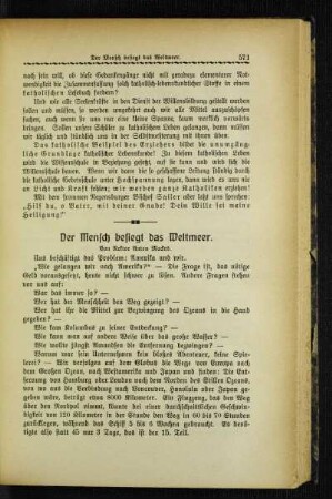 ¬Der¬ Mensch besiegt das Weltmeer