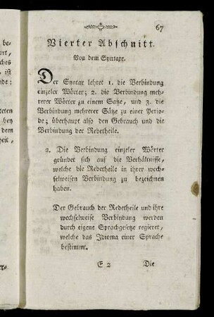 Vierter Abschnitt. Von dem Syntaxe.
