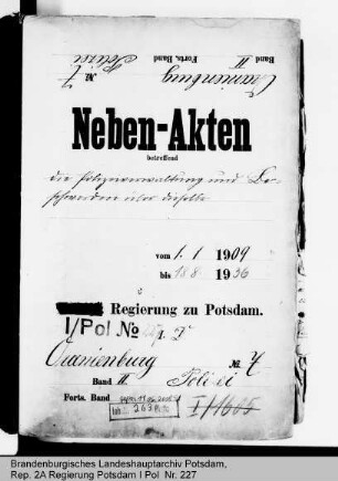 Polizeiverwaltung und Beschwerden über sie in Oranienburg