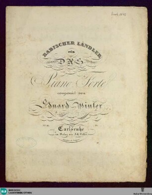 Badischer Ländler : für das piano forte