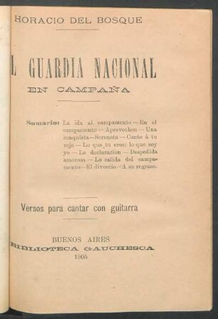 El guardia nacional en campaña