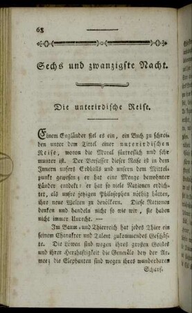 Sechs und zwanzigste Nacht.