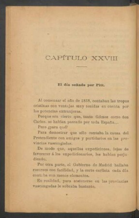 Capítulo XXVIII - El día soñado por Pitt.
