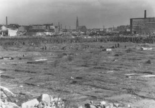 Hamburg-Altona. Der während der Operation Gomorrha 1943 zerstörte jüdische Friedhof an der Königstraße