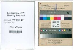 Entnazifizierung Wilhelm Eder , geb. 12.05.1902 (Haendler)