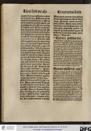 Quare primum de. Istud est secundum capitulum in quo philosophus determinat de potentiis anime vegetative et primo in generali...