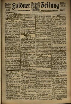 Erste Ausgabe vom Montag, den 14. August 1911.