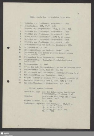 Verzeichnis der verwendeten Literatur