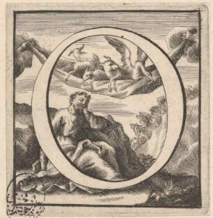 Initiale O (Träumender Heiliger mit Tieren)