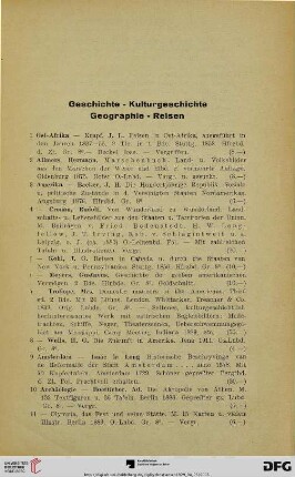 Geschichte – Kulturgeschichte – Geographie – Reisen (Nr. 1-162)