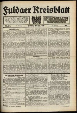 Ausgabe vom Dienstag, den 23. Mai 1911.