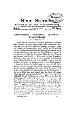 Individualität - Originalität - Charakter - Persönlichkeit