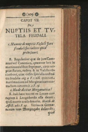 Caput VII. De Nuptiis Et Tutela Feudali.