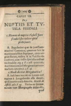 Caput VII. De Nuptiis Et Tutela Feudali.