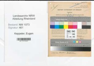 Entnazifizierung Eugen Keppeler , geb. 20.09.1892 (Bankvorsteher)