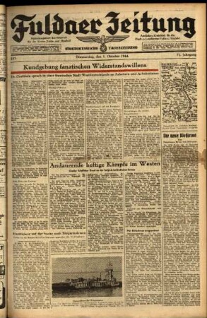 Ausgabe vom Donnerstag, den 05. Oktober 1944.