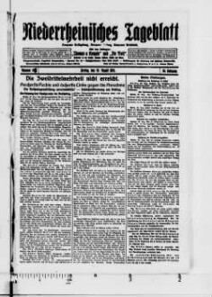 Niederrheinisches Tageblatt : Kempener Volkszeitung : Kempener Zeitung : Lobbericher Tageblatt : Heimatzeitung für den linken Niederrhein