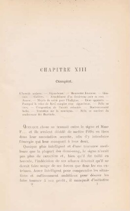 Chapitre XIII. Complot