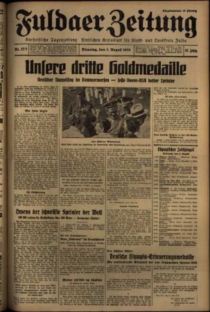 Ausgabe vom Dienstag, den 04. August 1936.