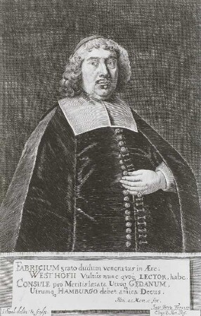 Bildnis des Hamburger und Danziger Theologen Fabricius von Westhofen