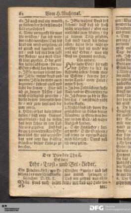 Der Vierdte Theil. Schöner Lehr-Trost- und Bet-Lieder.
