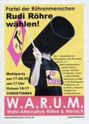 Satirisches Propagandaflugblatt gegen das Wahlsystem in der Bundesrepublik