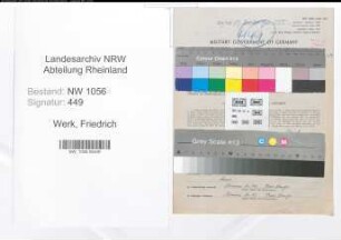 Entnazifizierung Friedrich Werk , geb. 13.04.1905 (Arbeiter)