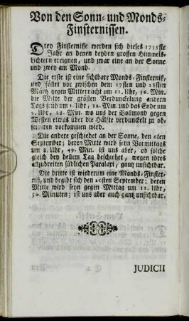 Von den Sonn- und Monds-Finsternissen