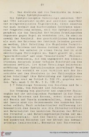 II. Das Absolute und die Geschichte in Schellings Spätphilosophie