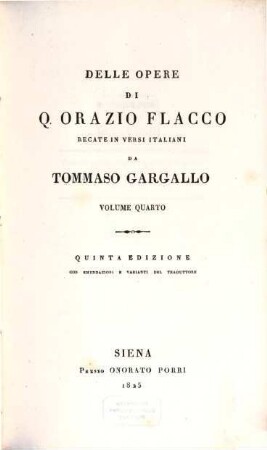 Delle opere di Q. Orazio Flacco, 4. 262 S.