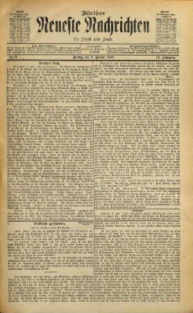 Fürther neueste Nachrichten für Stadt und Land. 1882,1/6 = Jg. 14