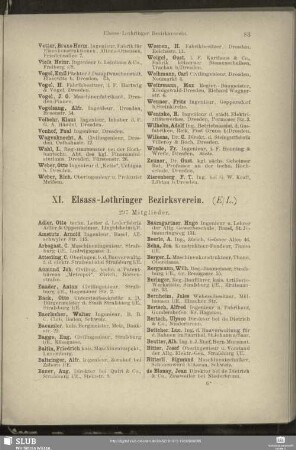 XI. Elsass-Lothringer Bezirksverein.