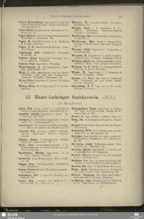 XI. Elsass-Lothringer Bezirksverein.