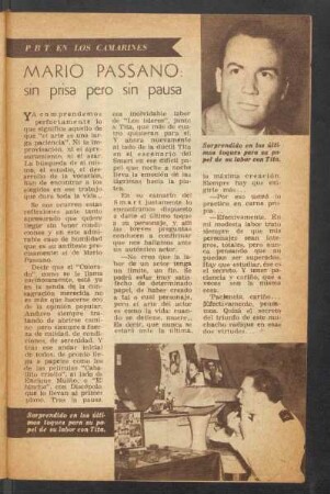 Mario Passano: sin prisa pero sin pausa : PBT en los camarines