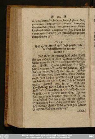 CXXX. Hat Herr Arnold auff diese jetztbemelte Schrifften nicht geantwortet?