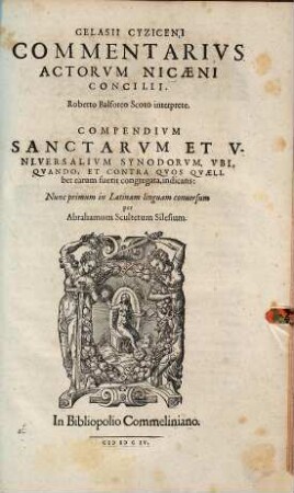 Gelasii Cyziceni commentarius actorum Nicaeni concilii