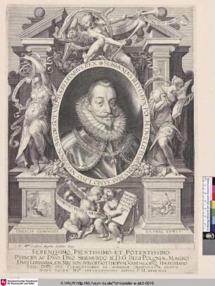 [Sigismundus III. Rex Poloniae, Brustbild im Oval, von Figuren umgeben]