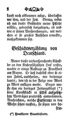 Geschichtserzählung von Deutschland.