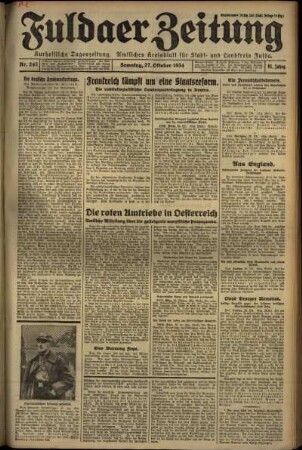 Ausgabe vom Samstag, den 27. Oktober 1934.