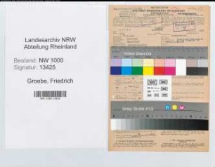Entnazifizierung Friedrich Groebe, geb. 27.08.1889 (Landesinspektor)
