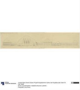 Basel, Projekt Hauptbahnhof, Aufriss der Hauptfassade