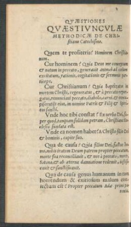 Quaestiunculae Methodicae De Christiano Catechismo.