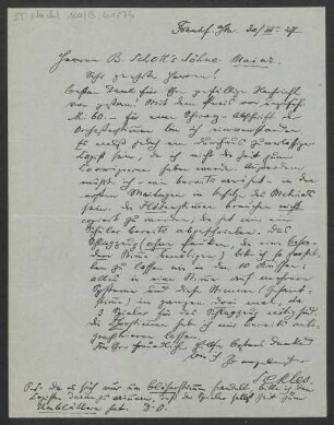 Brief an B. Schott's Söhne : 30.03.1927