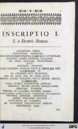 Inscriptiones I - II.