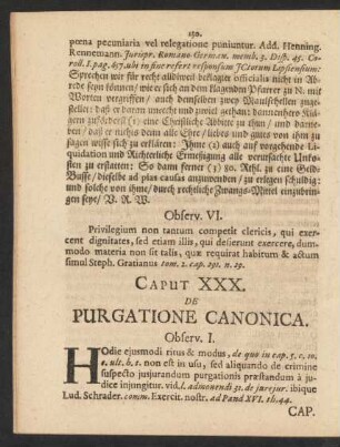 Caput XXX. De Purgatione Canonica.
