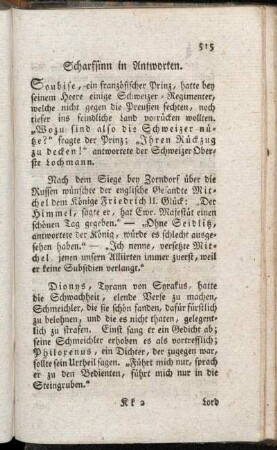 Scharfsinn in Antworten. - Richtige Selbstschätzung.