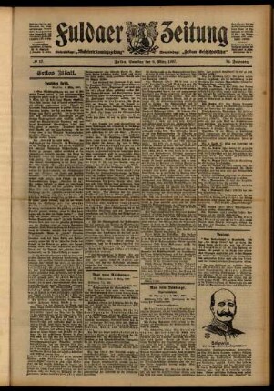 Erste Ausgabe vom Samstag, den 09. März 1907.