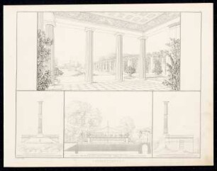 Schloss Charlottenhof, Potsdam: Blick von der Gartenseite aus (aus: Sammlung Architektonischer Entwürfe, Berlin 1858)